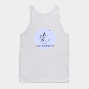 Affirmation Collection - I Am Grateful (Blue) Tank Top